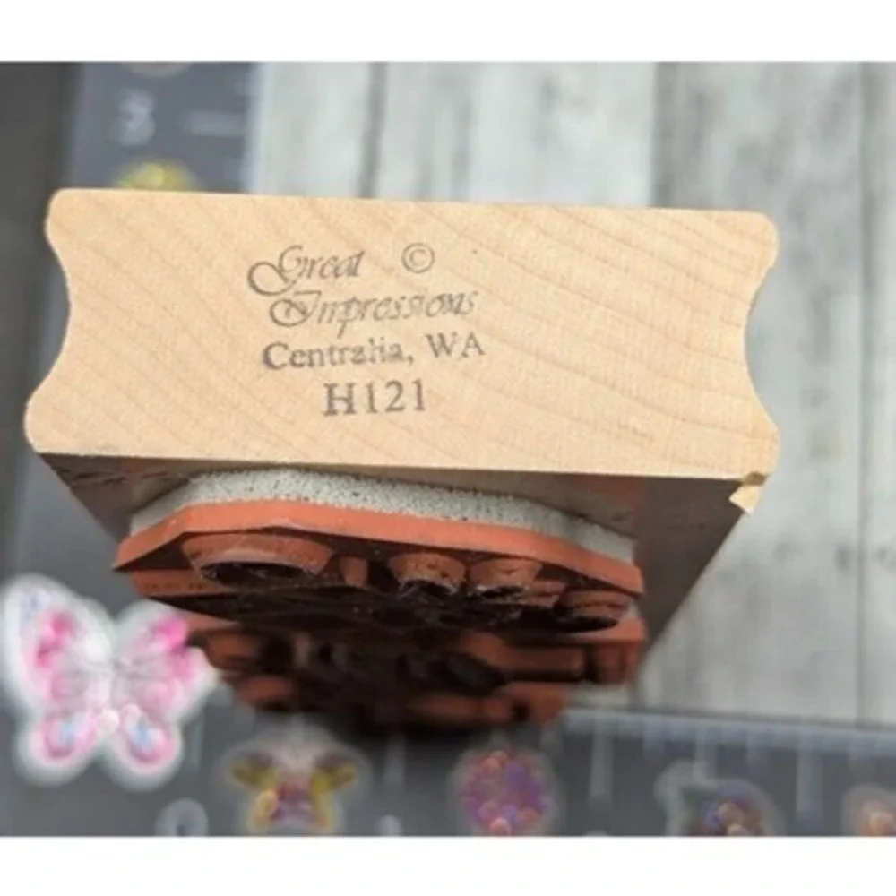 Great Impressions Party Birthday Celebration H121 Rubber Stamp Wood #B117
